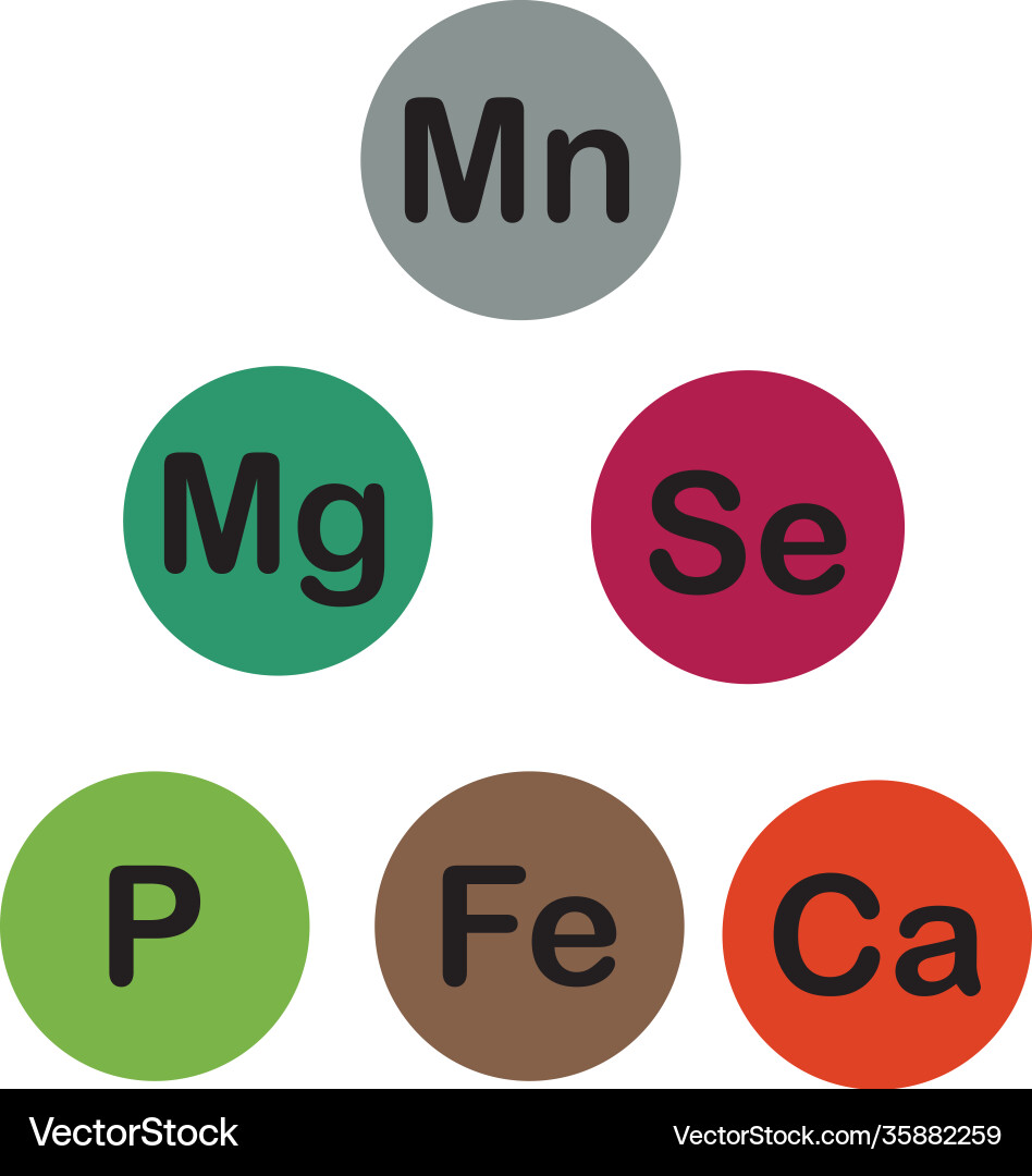 Minerals microelements and macro elements useful Minerals microelements and macro elements useful vector image