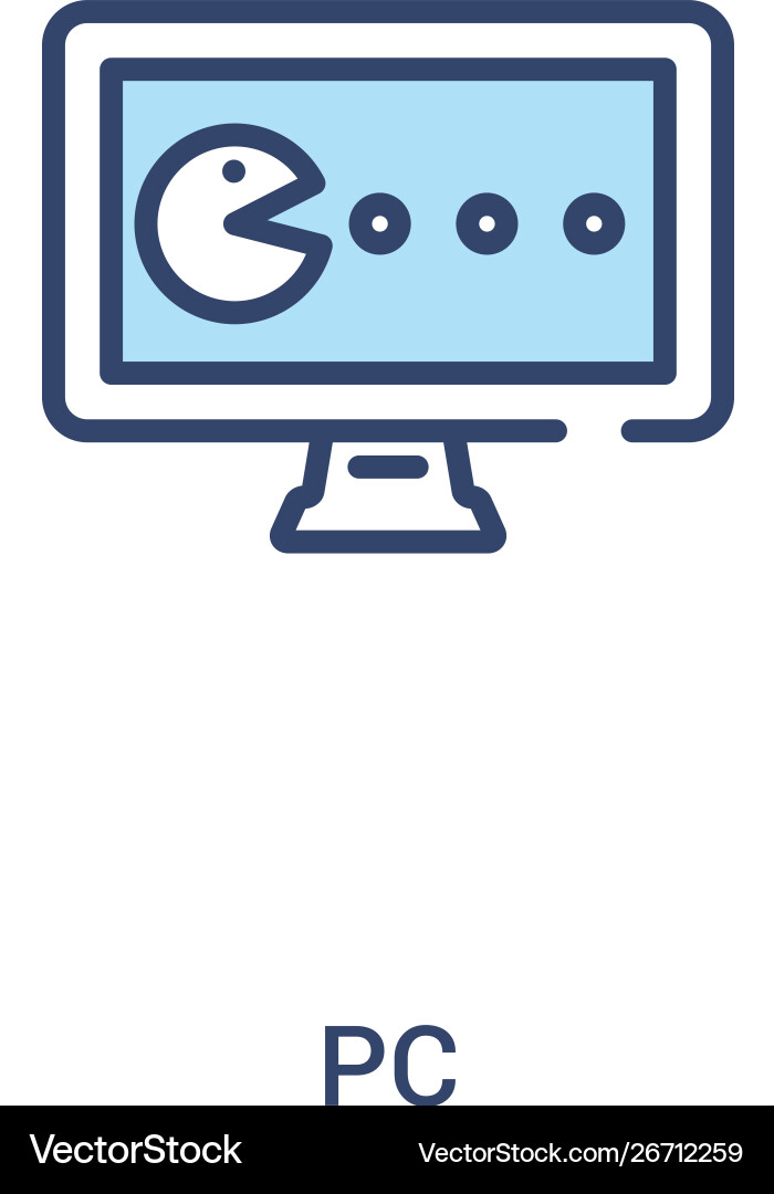 Pc concept 2 colored icon simple line element Pc concept 2 colored icon simple line element vector image