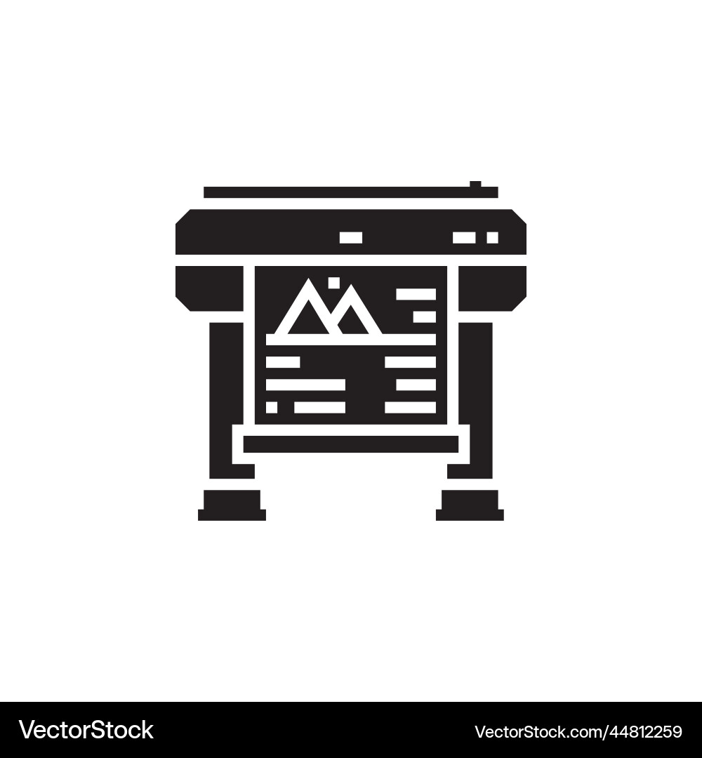Plotter Icon Computer-Komponente solide Stil Plotter Icon Computer-Komponente solide Stil vektorbild