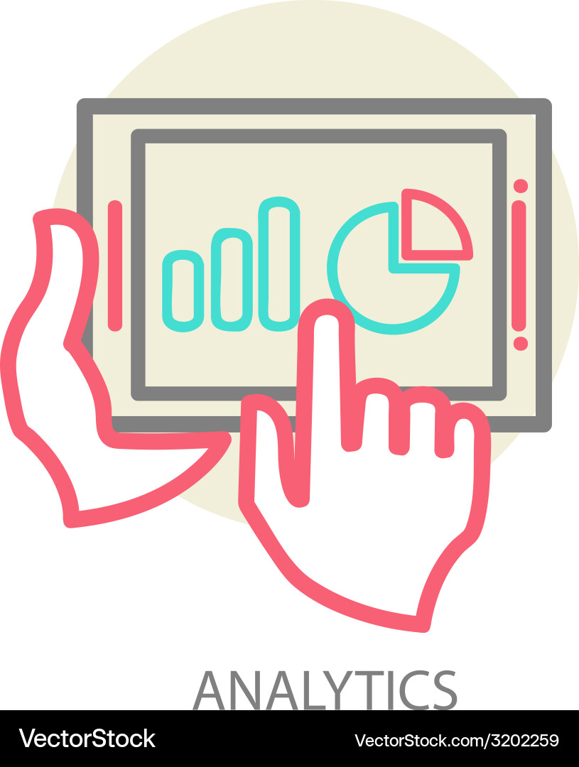 Programming process and web analytics elements Vector Image