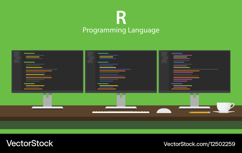R Programmiersprachencode Vektorbild