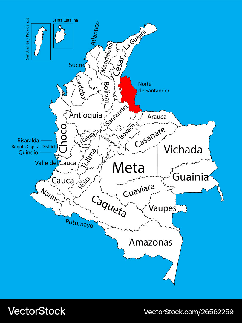 Region map norte de santander colombia province Region map norte de santander colombia province vector image