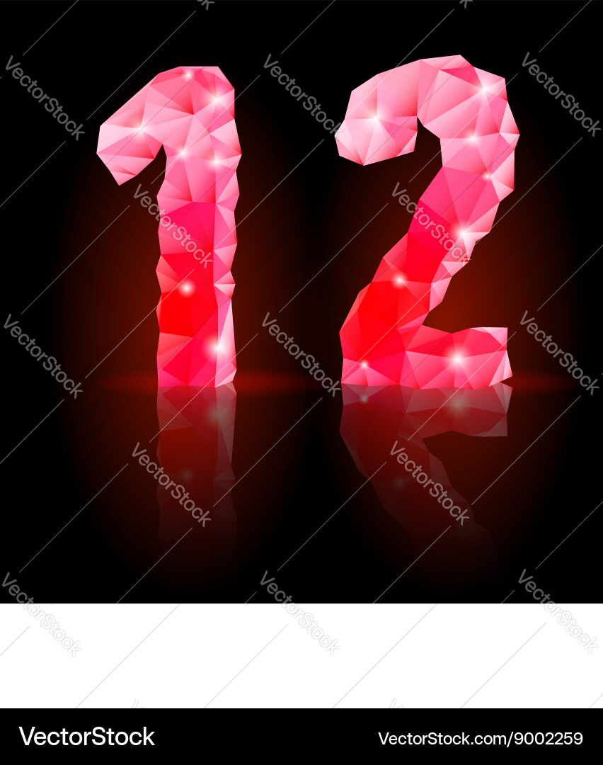 Ruby polygonal font vector image