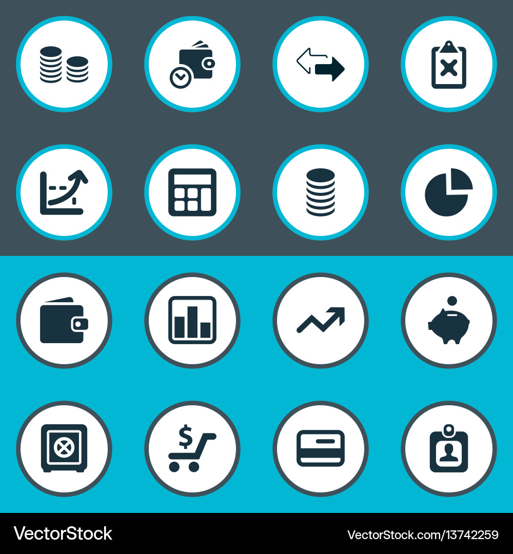 Set of simple banking icons Vector Image