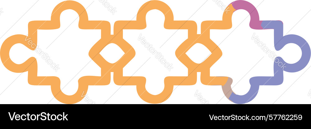 Three connected puzzle pieces complex problem vector image