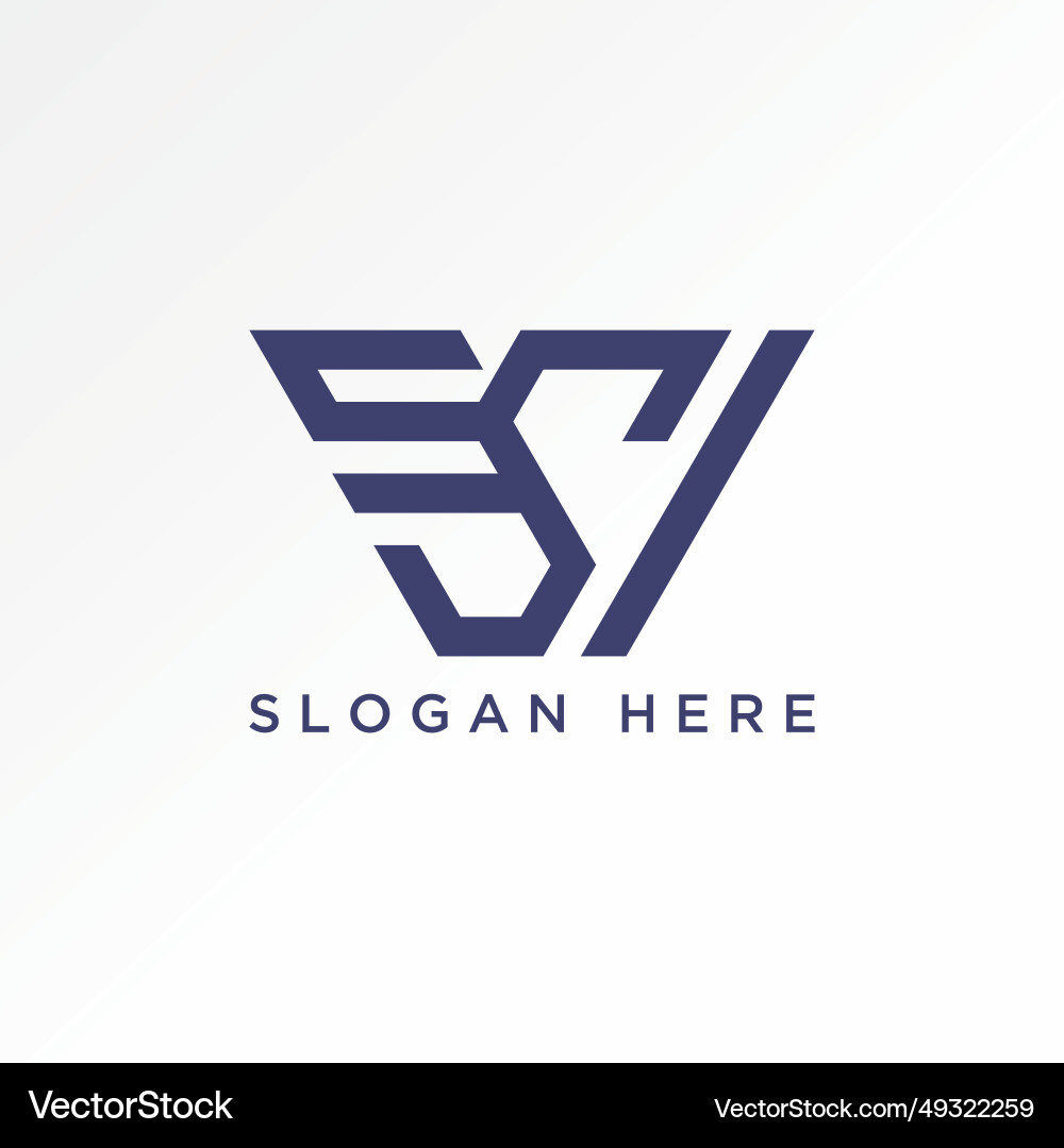 Unique letter initial ssi merge font on triangle Unique letter initial ssi merge font on triangle vector image