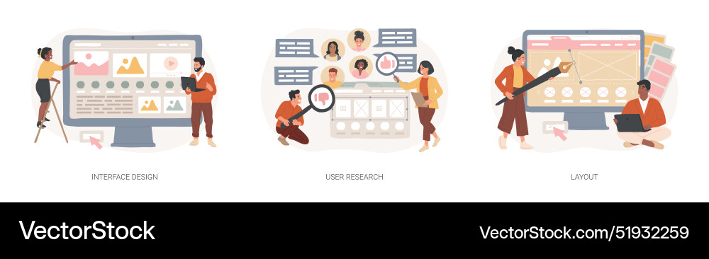 User interface development isolated concept User interface development isolated concept vector image