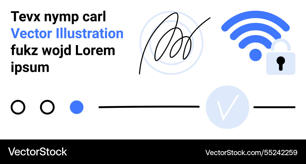 Wireless security concept with signature progress Wireless security concept with signature progress vector image