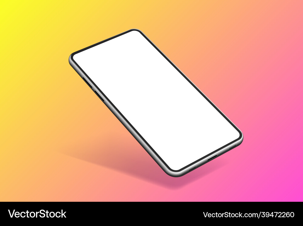 3d realistic smartphone mockup with blank display vector image