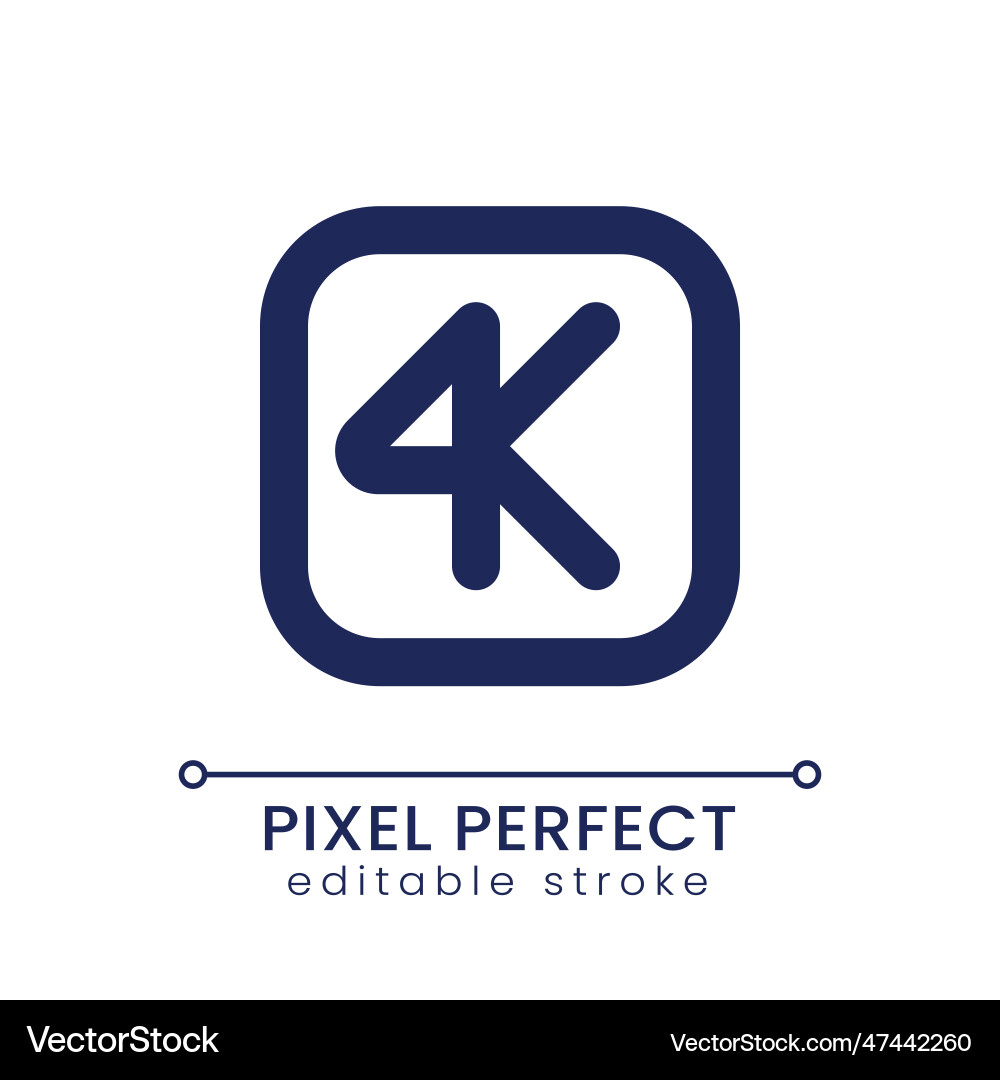 4k resolution pixel perfect linear ui icon 4k resolution pixel perfect linear ui icon Vector Image