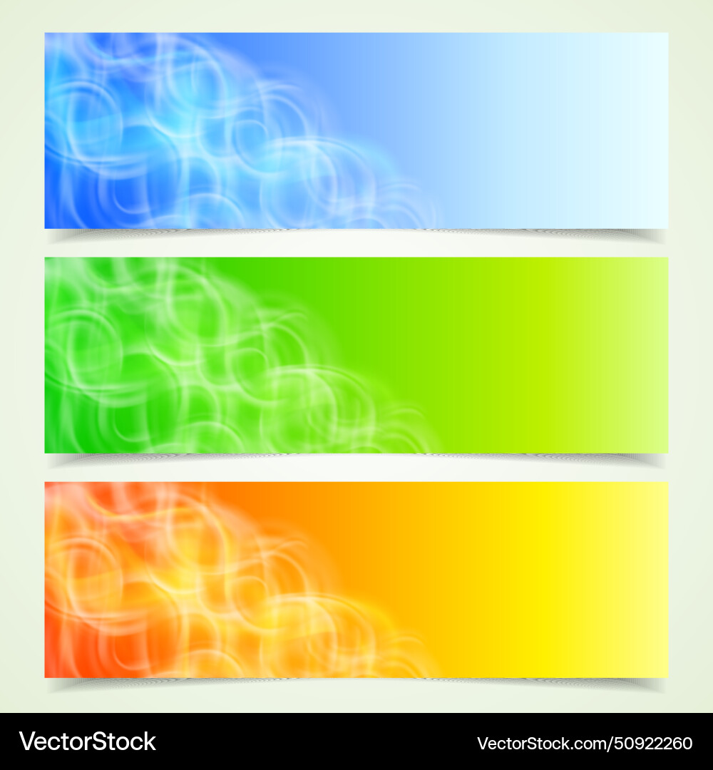 A set of banners with the transition curved vector image