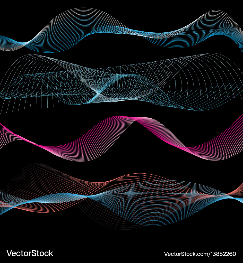 Abstract Linear Wave Patterns vector image