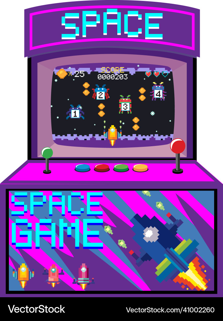 Arcade game machine isolated Arcade game machine isolated vector image