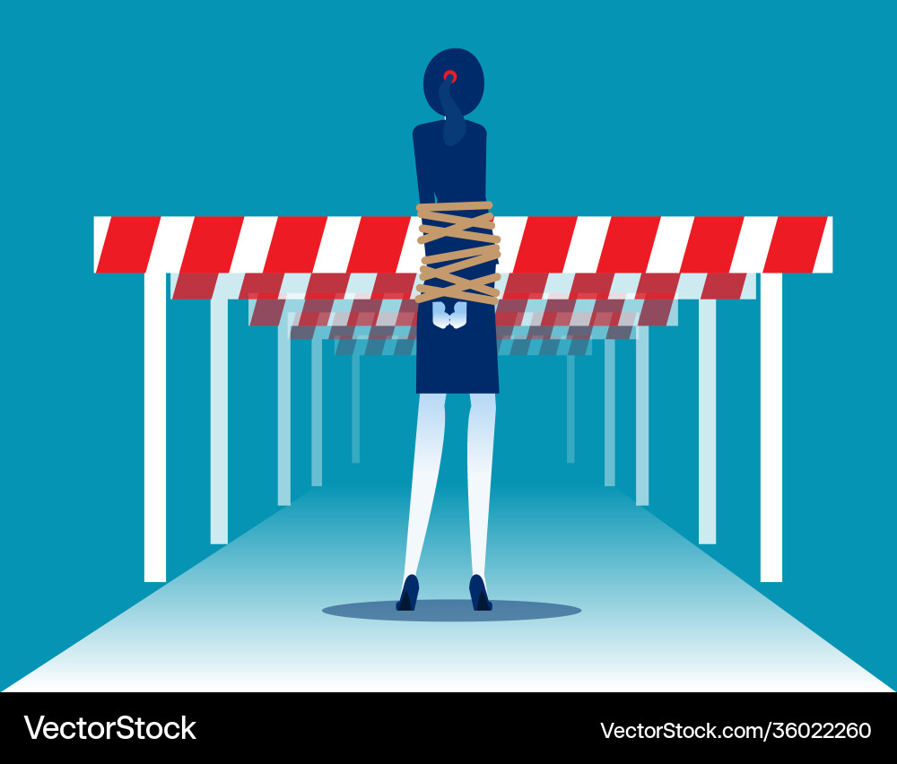 Blocked Path: Struggle and Restriction vector image