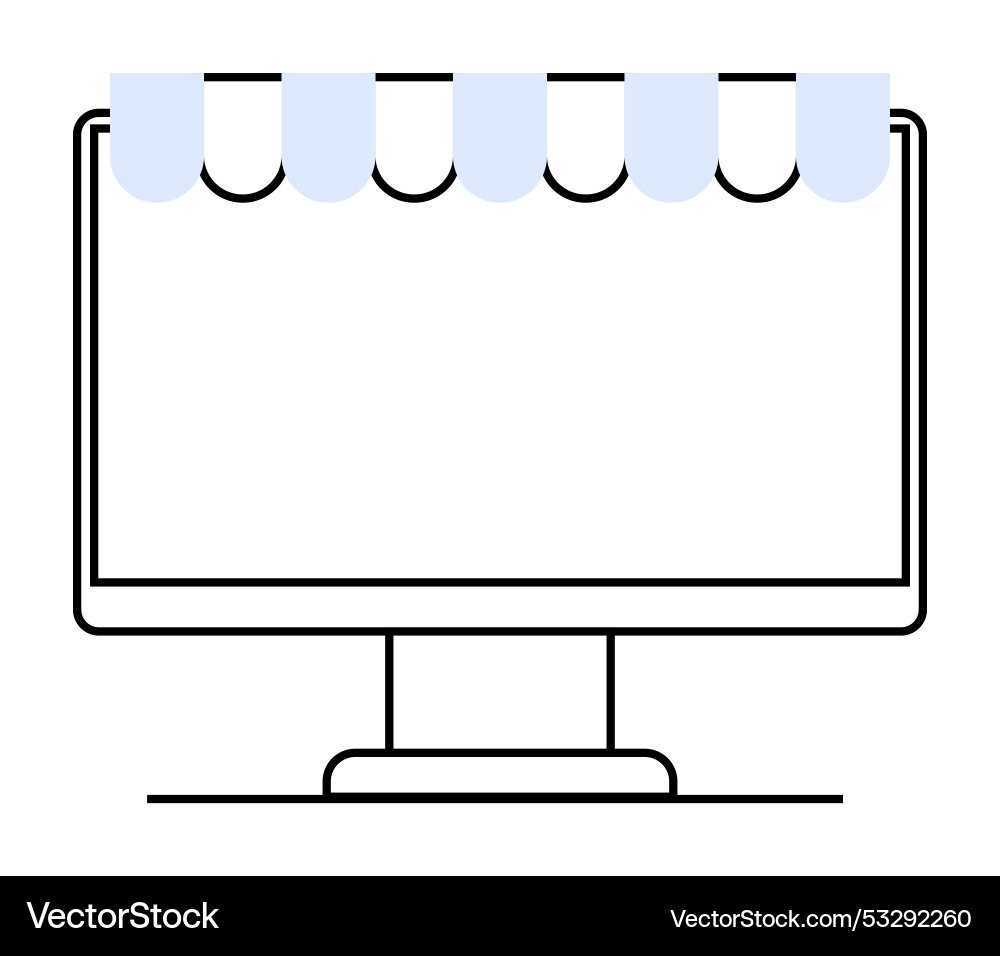 Computer monitor with storefront awning Computer monitor with storefront awning Vector Image