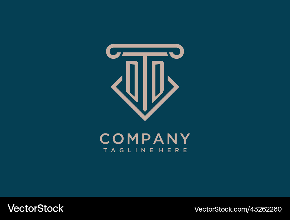 Dd initial with pillar icon design clean Vector Image