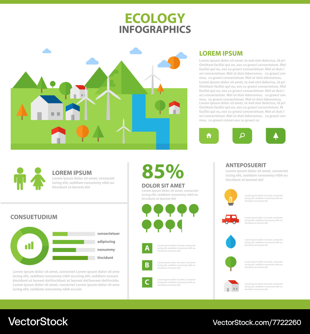 Ecology infographic elements flat design template Vector Image