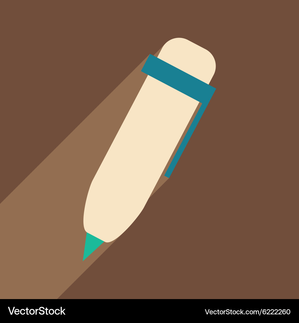 Flat with shadow icon and mobile application pen vector image