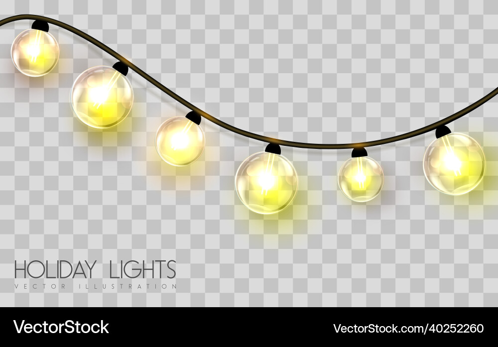 Garlang of gold lamps on transparent background Garlang of gold lamps on transparent background vector image