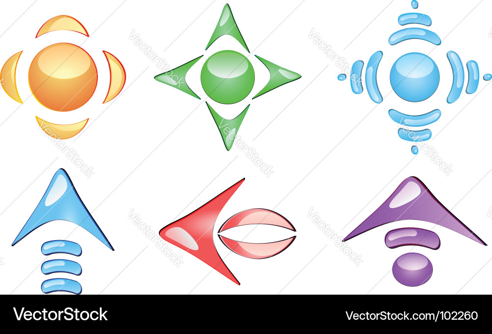 Glossy Arrow Icons Set Vector Image