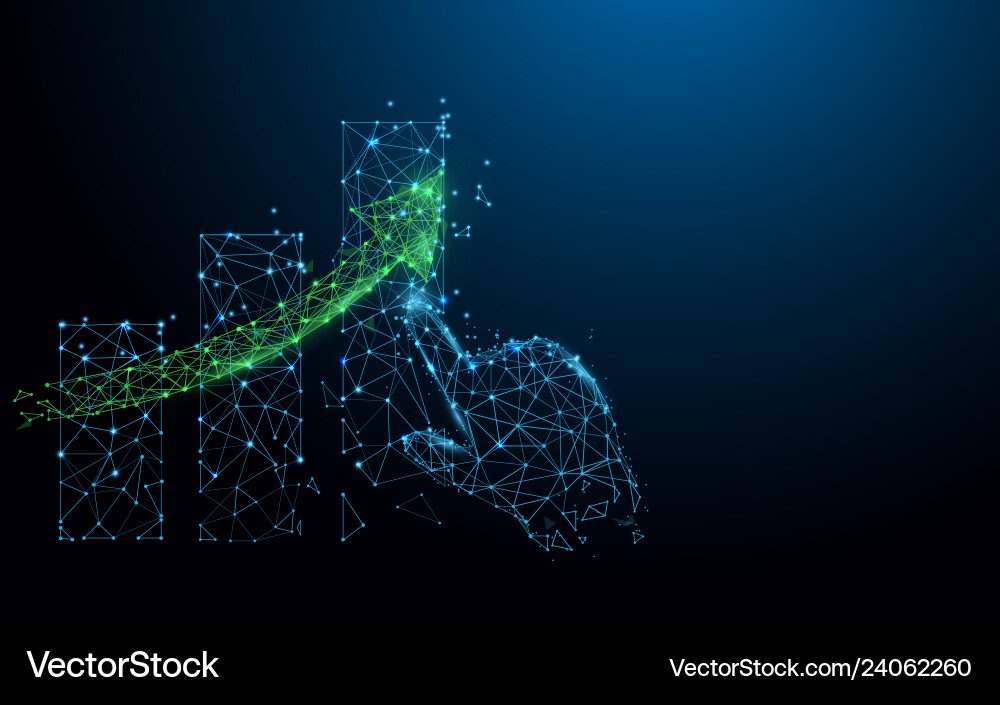 Growth Graph with Hand Particle vector image