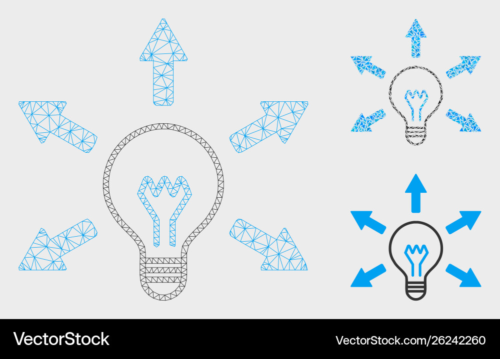 Idea bulb mesh wire frame model Idea bulb mesh wire frame model vector image
