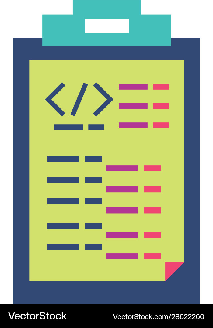 Isolated website code and document design Vector Image