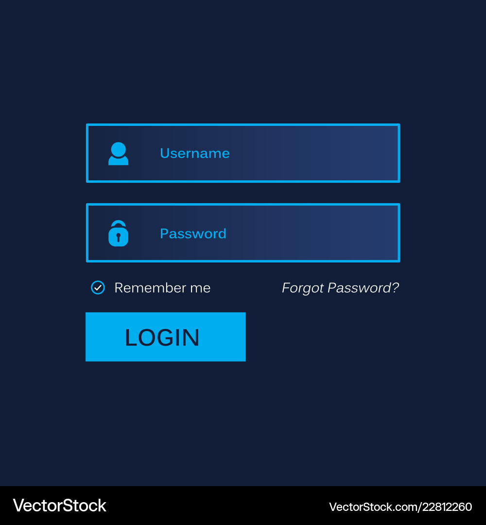 Login form ui design for website and mobile apps Vector Image
