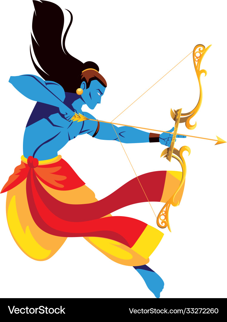 Lord Ram with Bow and Arrow vector image