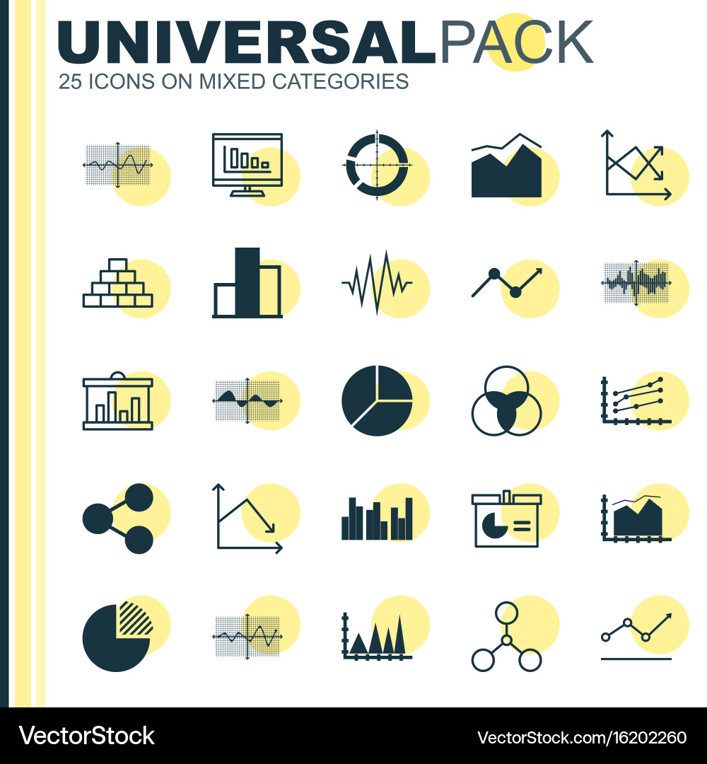 Set of graphs diagrams and statistics icons Vector Image