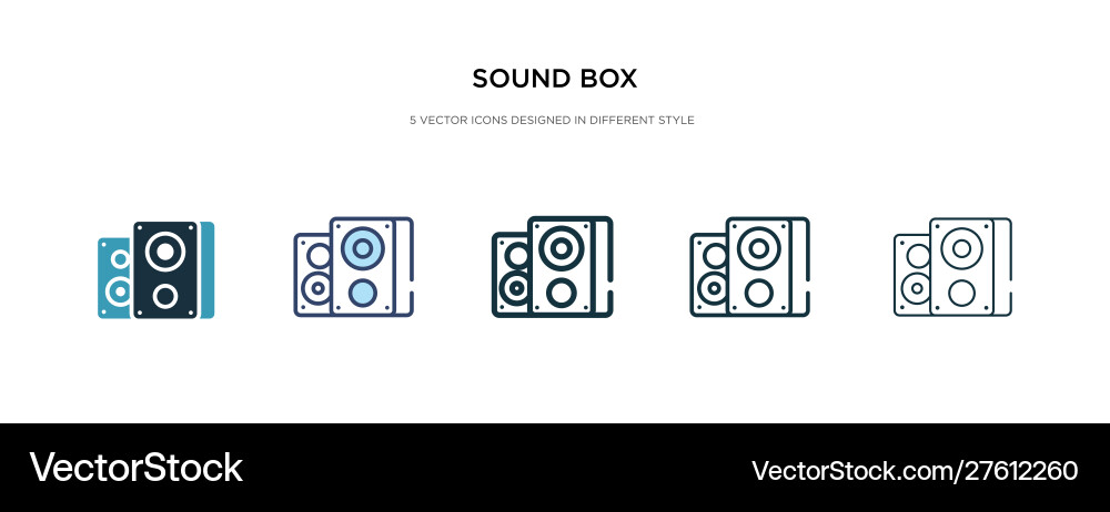 Sound box icon in different style two colored Sound box icon in different style two colored vector image