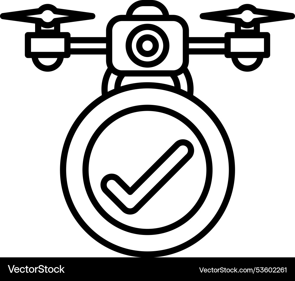 A circle with check mark on it drone A circle with check mark on it drone Vector Image