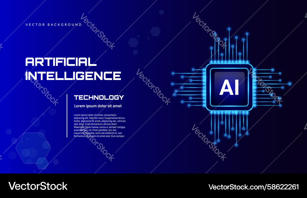 AI Neural Network Background Vector Image