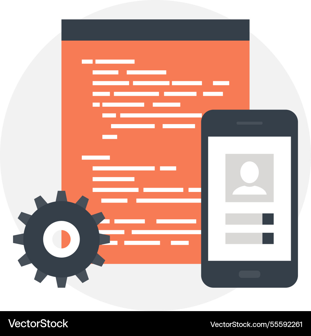 App development flat web icon Vector Image