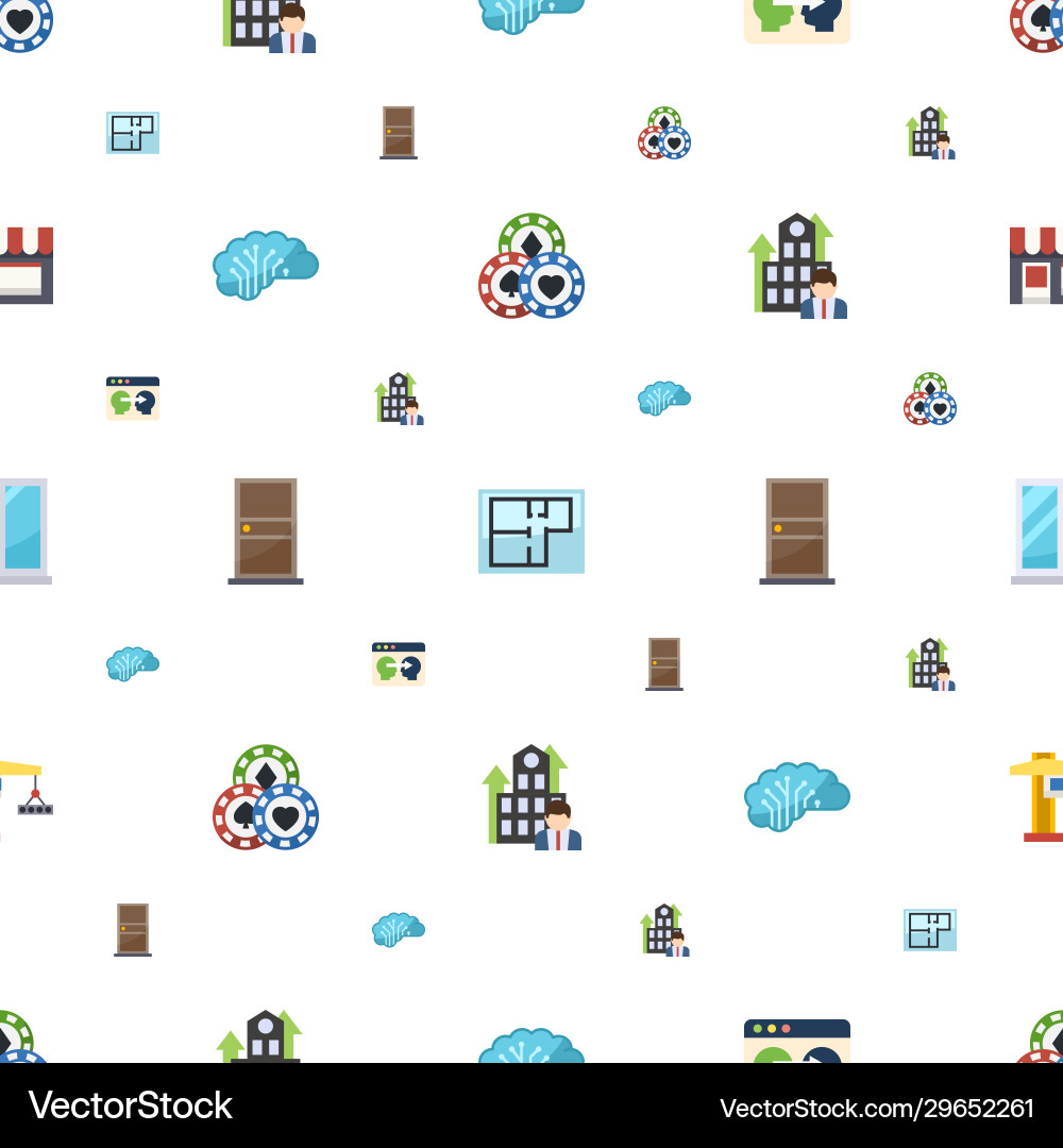 Architecture icons pattern seamless included vector image