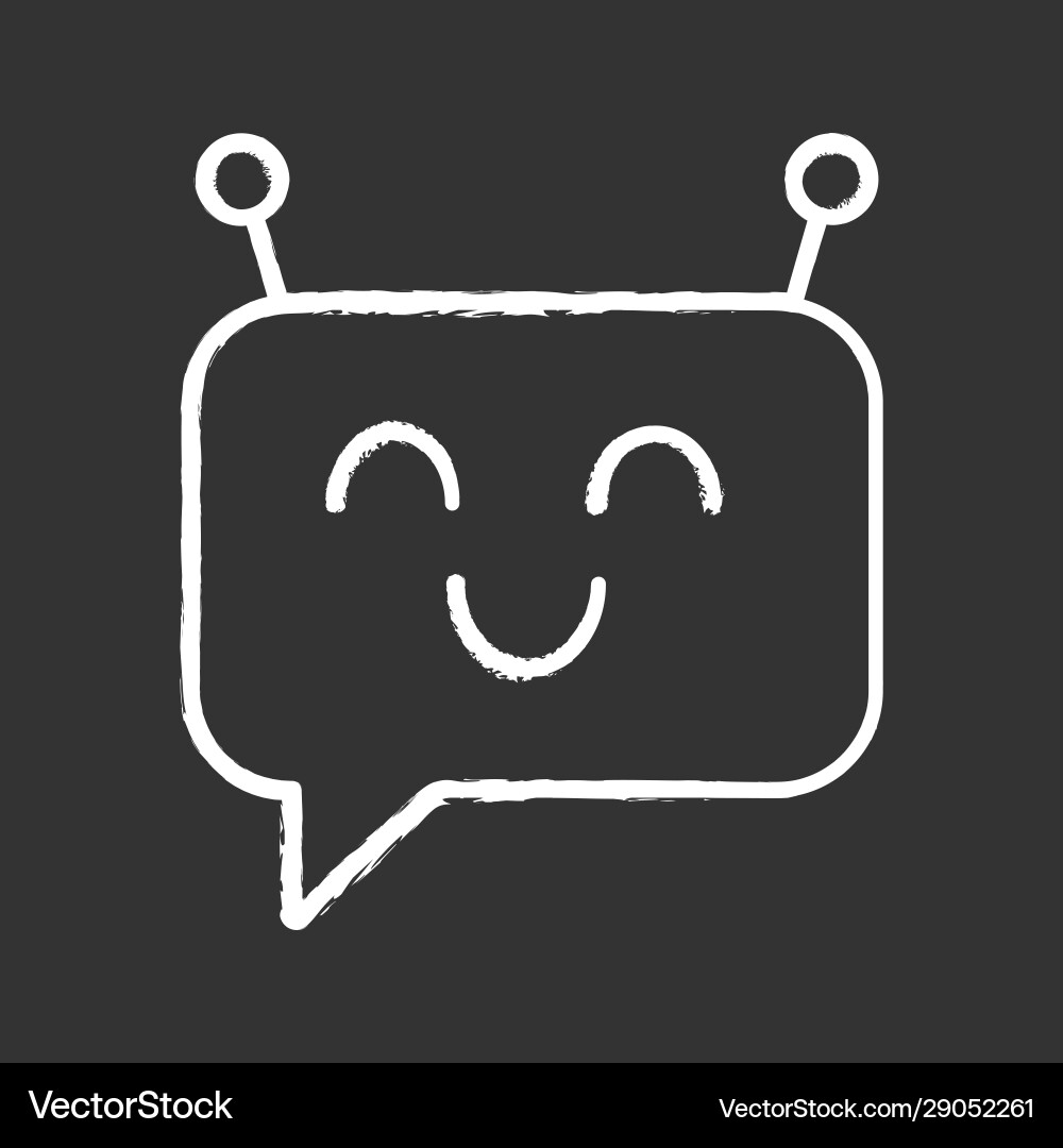Chatbot message chalk icon Chatbot message chalk icon vector image