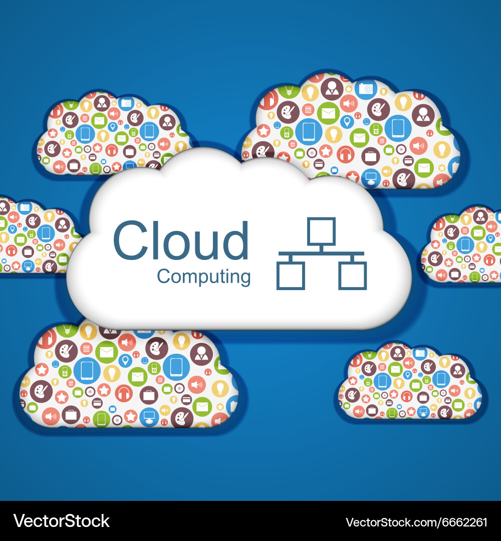 Cloud computing concept vector image