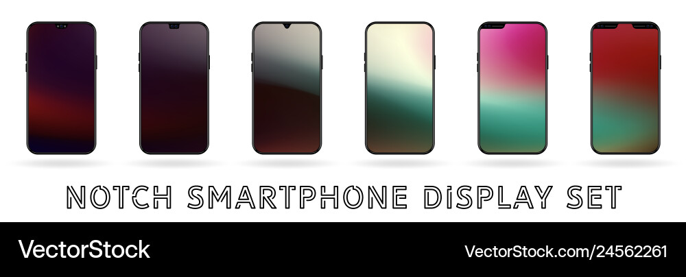 Different smartphone display notches set Vector Image