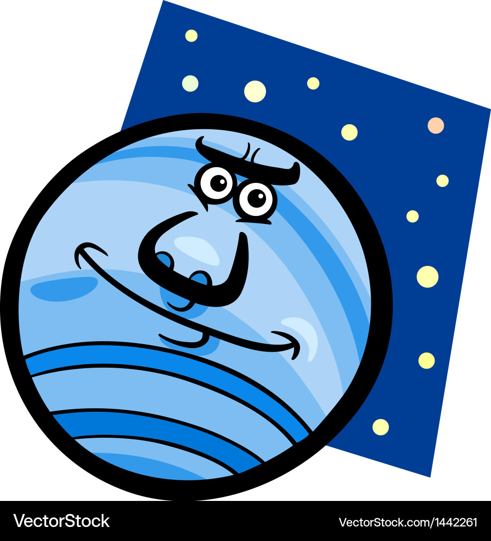 Funny neptune planet cartoon – Royalty-Free Vector | VectorStock, image size:980x1080