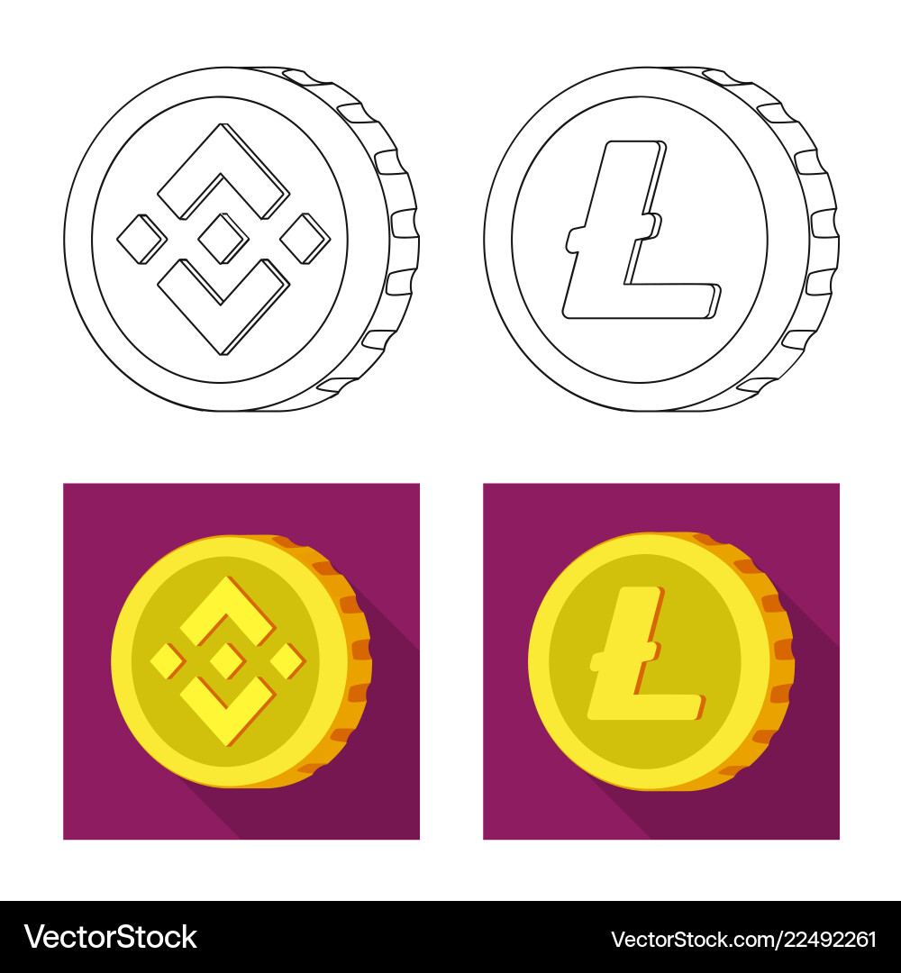 Isolated object of cryptocurrency and coin symbol Isolated object of cryptocurrency and coin symbol vector image