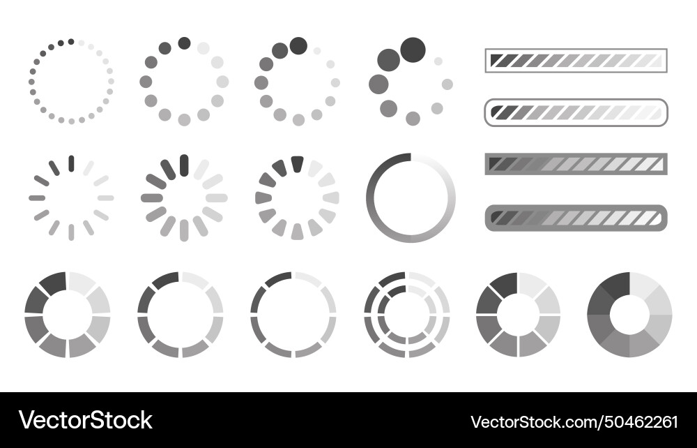 Ladesymbol-Set Pufferlader oder Preloader Vektorbild