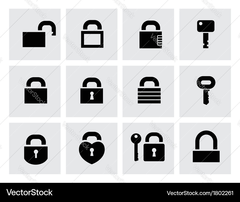 Lock Icons Set Vector Image
