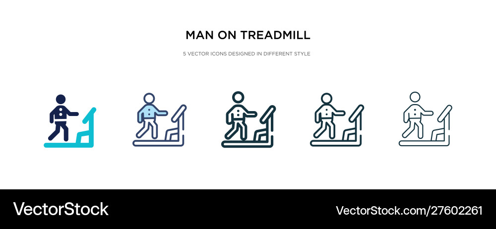 Man on treadmill icon in different style two Man on treadmill icon in different style two vector image