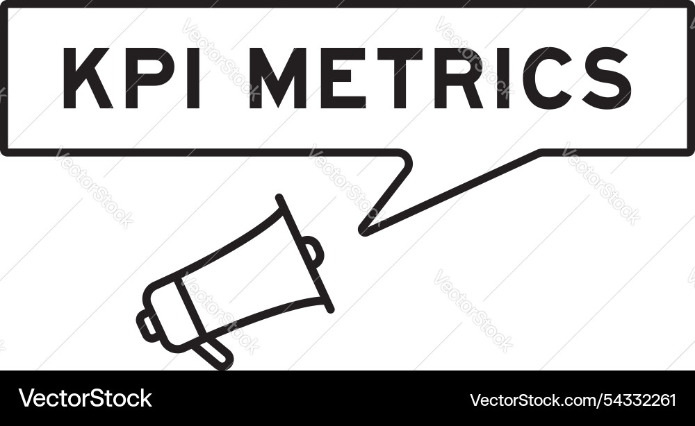 Megaphone icon with speech bubble in word kpi Vector Image