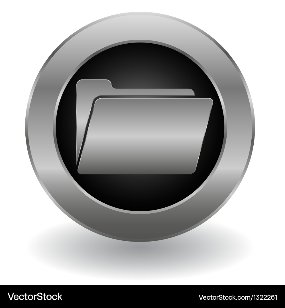 Metallic folder button vector image