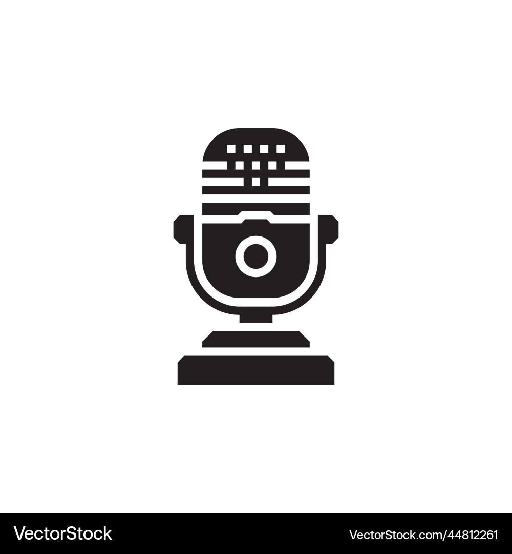 Microphone icon computer component solid Microphone icon computer component solid vector image