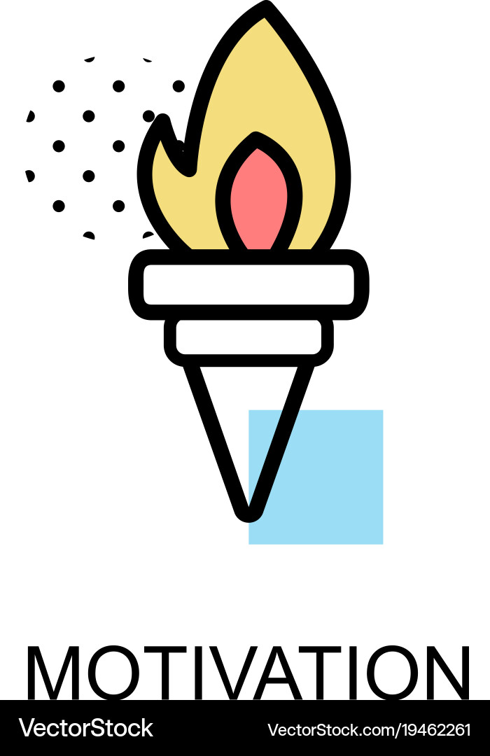 Motivationicon with torch on white background vector image