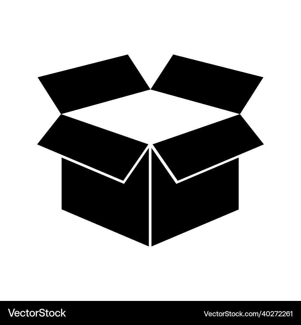 Open box icon in flat style Open box icon in flat style vector image