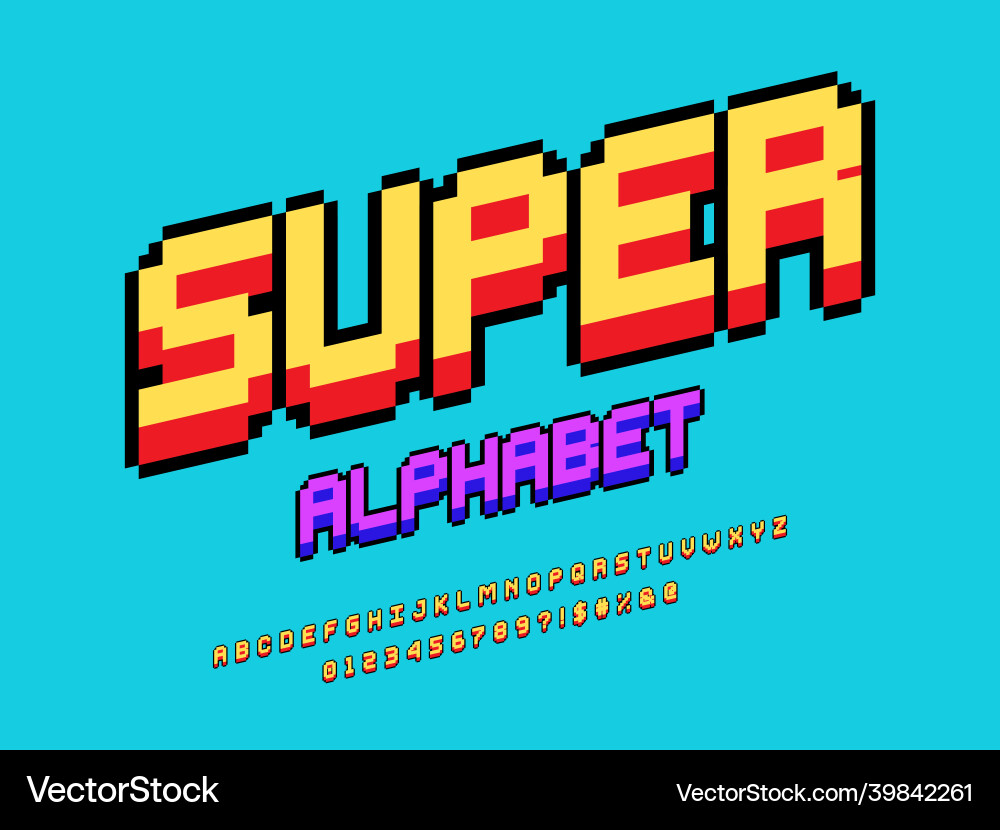 Pixel font Vector Image