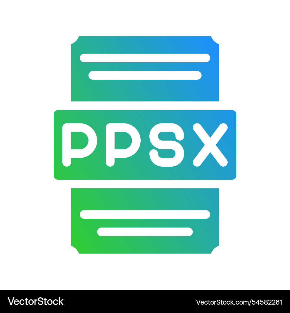 Ppsx spreadsheet document symbol with stylish Ppsx spreadsheet document symbol with stylish vector image